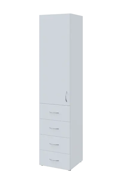 NN 5 - 44ZD skříň vysoká, 4-zásuvková/1-dveřová, levá, 1800x400x400, bílá